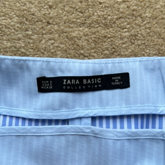 Zara Blue Stripe Mini Skirt - Picture 6 of 9